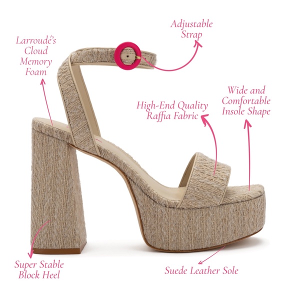 $285 LARROUDE Dolly Sandal In Natural Raffia 11 Handmade Memory Foam Insole - Picture 4 of 8